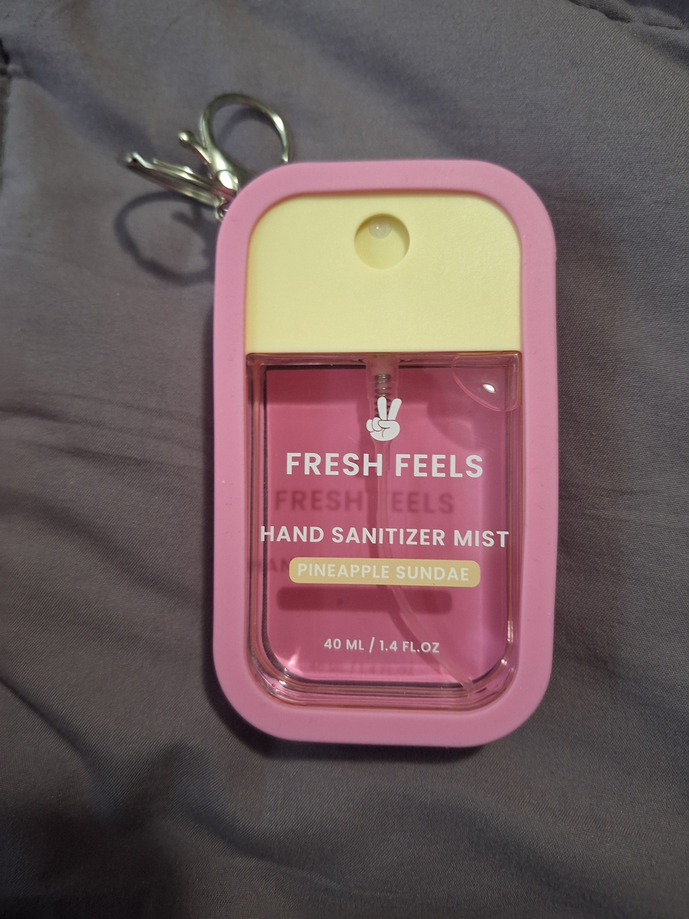 Pineapple Sundae Pink Hand Sanitizer Mist Key Holder